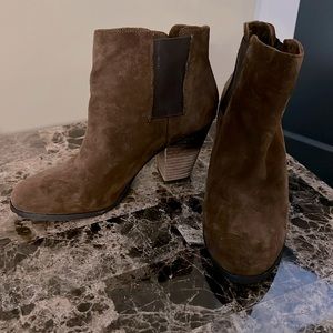 Brown Suede Booties- Size 8